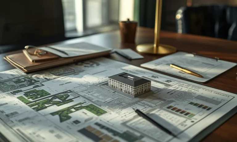 Bureau de conseil : blueprint immobilier, maquette et documents financiers illustrant un projet “bankable”